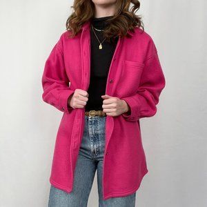 Vintage Cozy Shacket Oversized Button Up Boyfriend Relaxed Slouchy Shirt Jacket